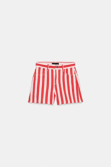 SHORT MOM FIT RAYURES - Rayure rouge de Zara - Image 5