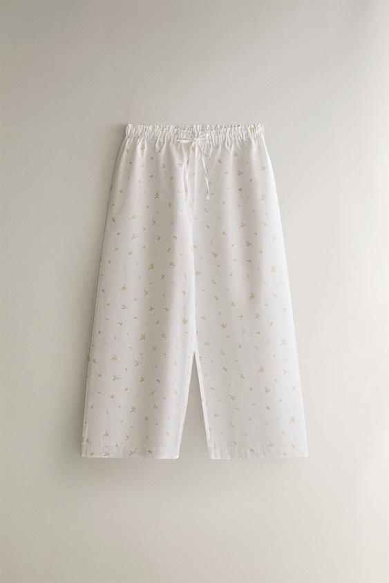 CALÇA FLORAL - Branco da Zara - Imagem 0