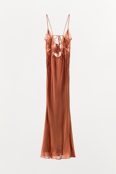 GEORGETTE EMBROIDERED BEADED DRESS - Brick by Zara - Image 8