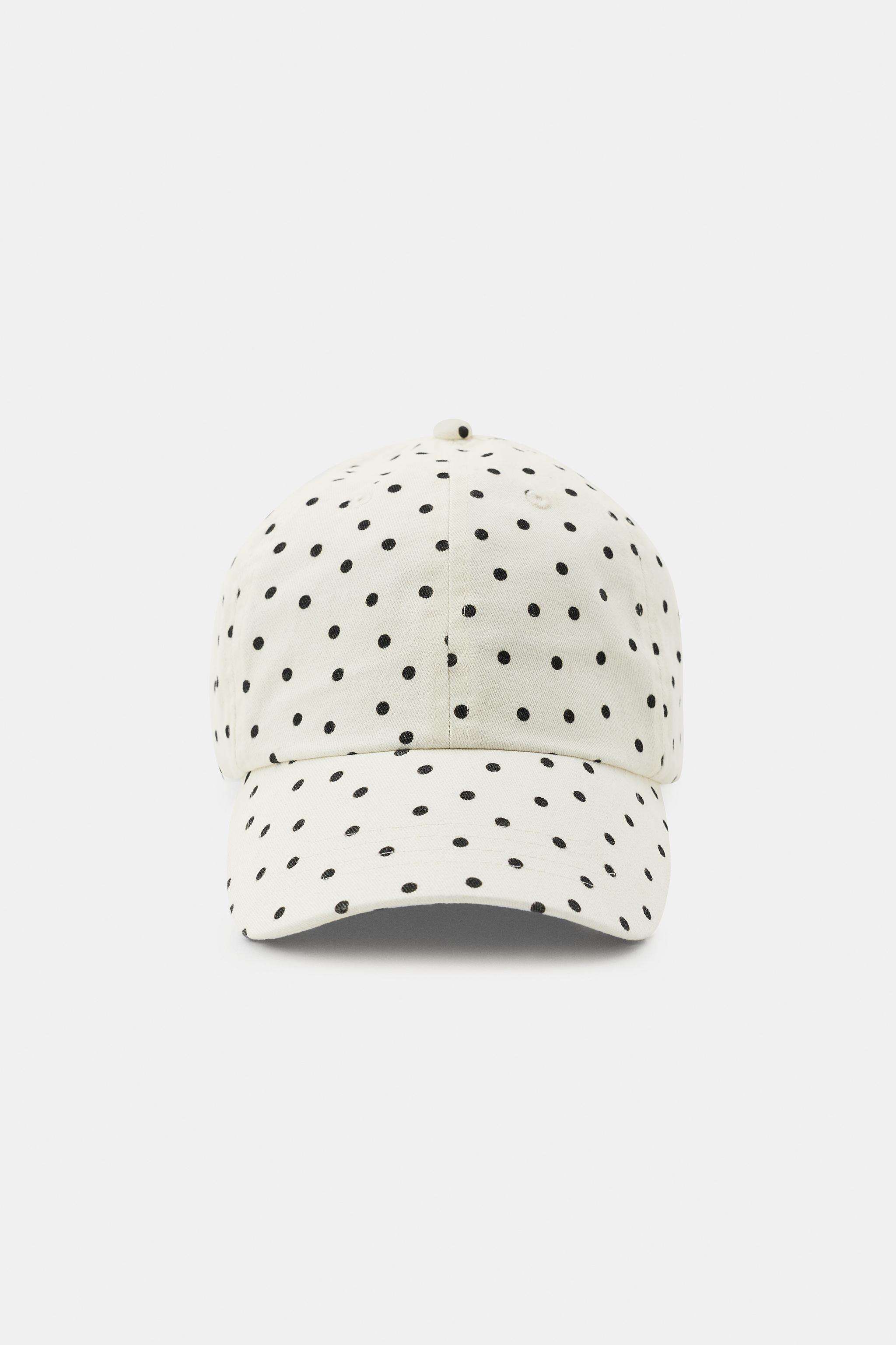 POLKA DOT HEART EMBROIDERED TWILL CAP