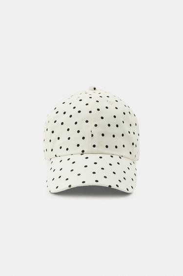 TWILL POLKA DOT HEART EMBROIDERED CAP - Ecru by Zara