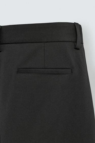 WIDE-LEG PLEATED TROUSERS - Black by Zara - Image 9