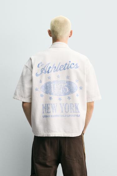 RELAXED FIT WASHED PRINT SHIRT - Oyster-white by Zara - Image 2
