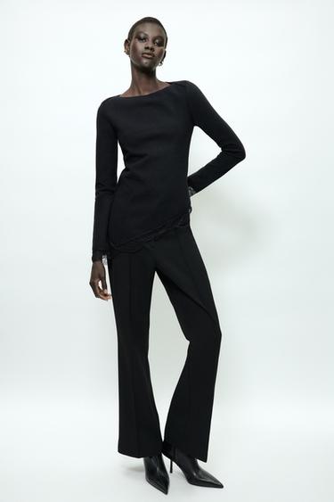 SOFT-TOUCH LACE TOP - Black by Zara