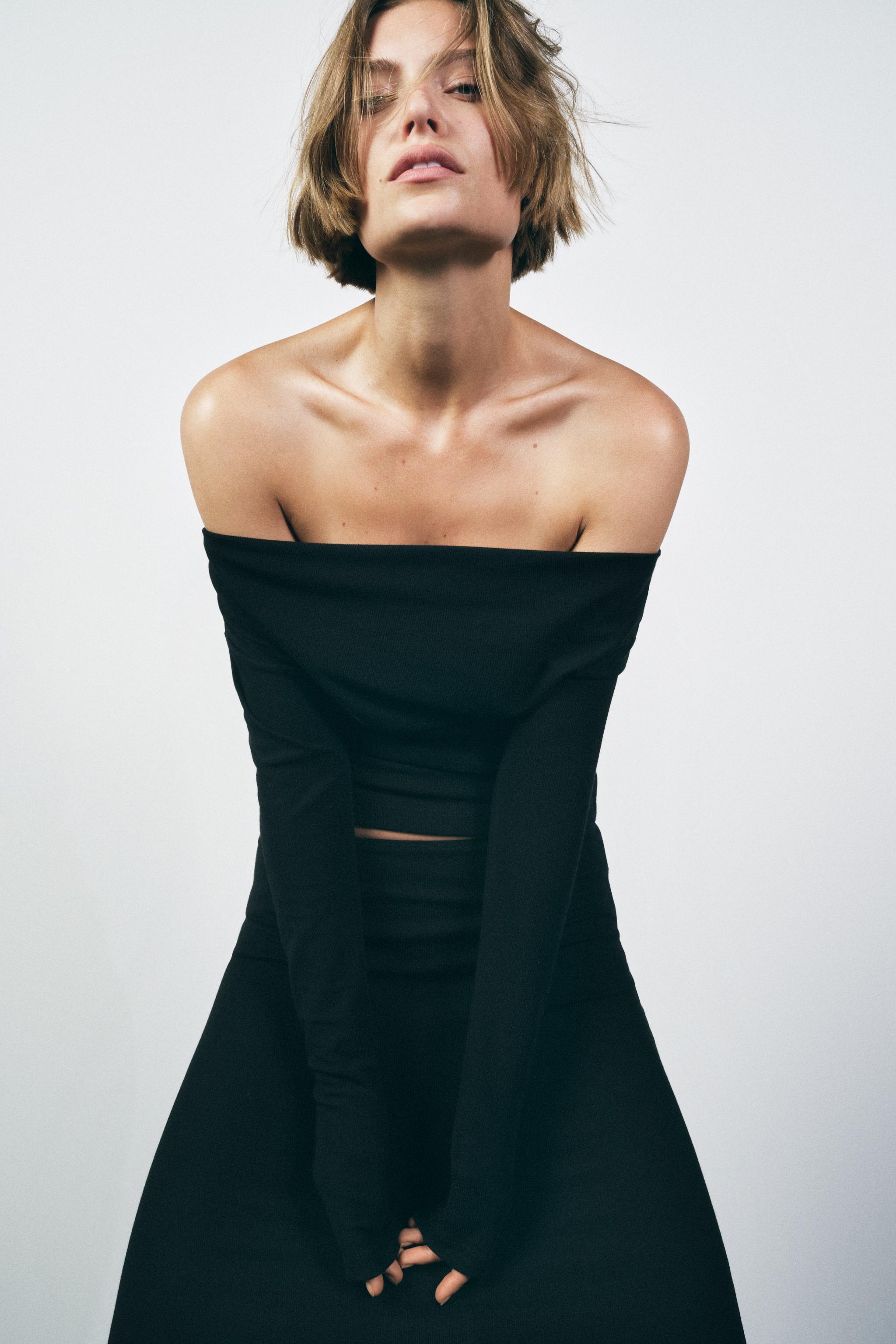 SOFT INTERLOCK MIDI SKIRT - Black | ZARA United States