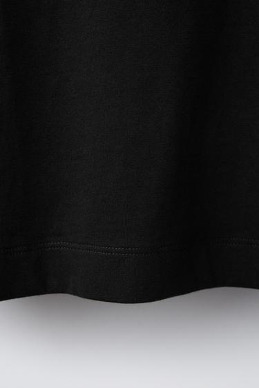 PLAIN T-SHIRT WITH TAB DETAIL - Black by Zara - Image 3