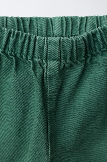 PANTALON EN SERGÉ BAGGY - Vert moyen de Zara - Image 2