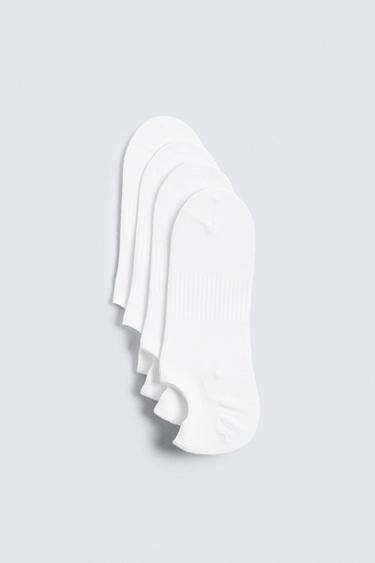 Zara 4 PACK OF NO-SHOW SOCKS - White