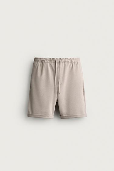 COMFORT REGULAR FIT BERMUDA SHORTS - Light tan by Zara