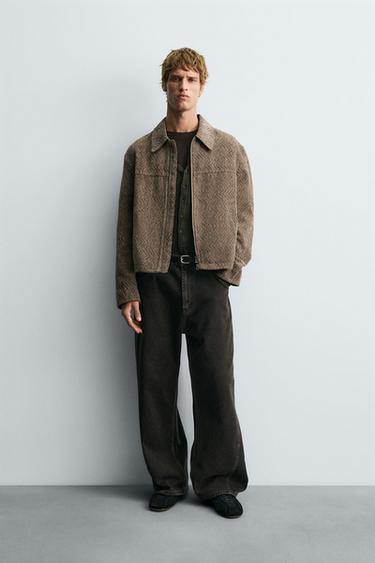 TEXTURED JACQUARD JACKET - Beige by Zara - Image 0