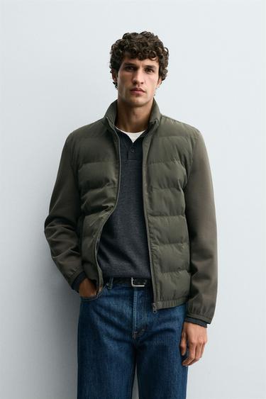 ОДНОТОННАЯ СТЕГАНАЯ КУРТКА — ХАКИ от Zara