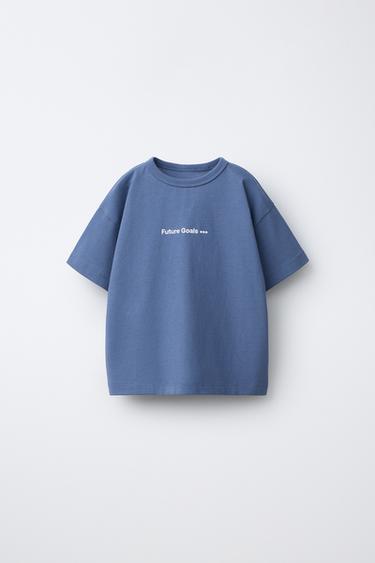 CAMISETA ESTAMPADO TEXTO - Marino de Zara