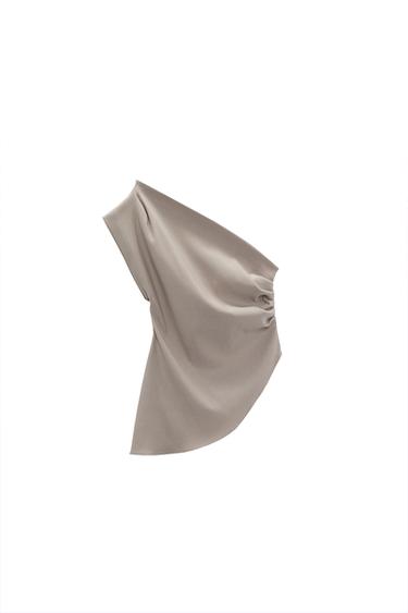 RUCHED ASYMMETRIC TOP