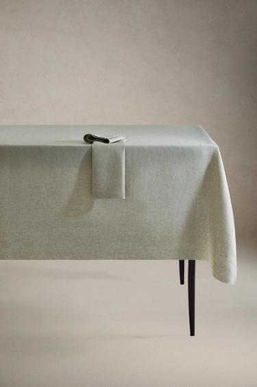 WASHED LINEN TABLECLOTH - Greenish by Zara