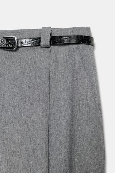 TROUSERS WITH BELT - Grey by Zara - Image 7