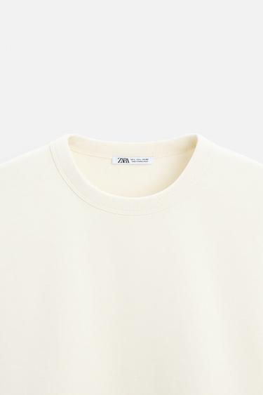 BASIC CREW NECK SWEATSHIRT - Oyster-white by Zara - Image 6