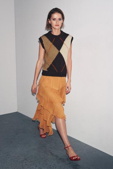 TOP ARMILLA PUNT ROMBES - Multicolor de Zara