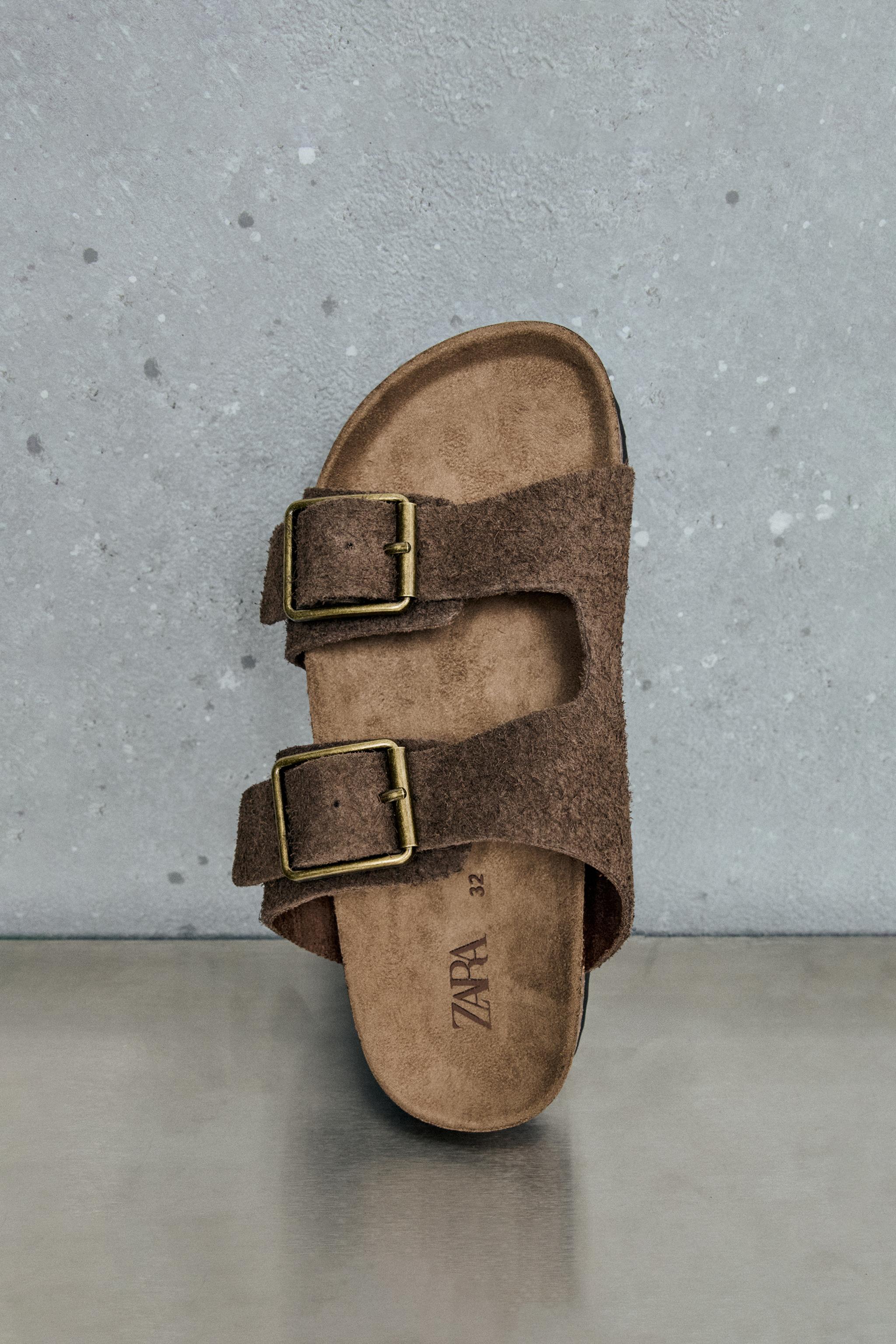 Детские сандалии Zara STORIEZ - LEATHER BUCKLE SANDALS — фото 10