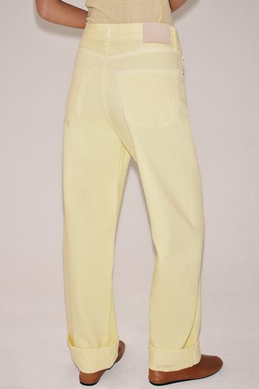 ZW COLLECTION MID-WAIST BAGGY JEANS - Yellow by Zara - Image 2