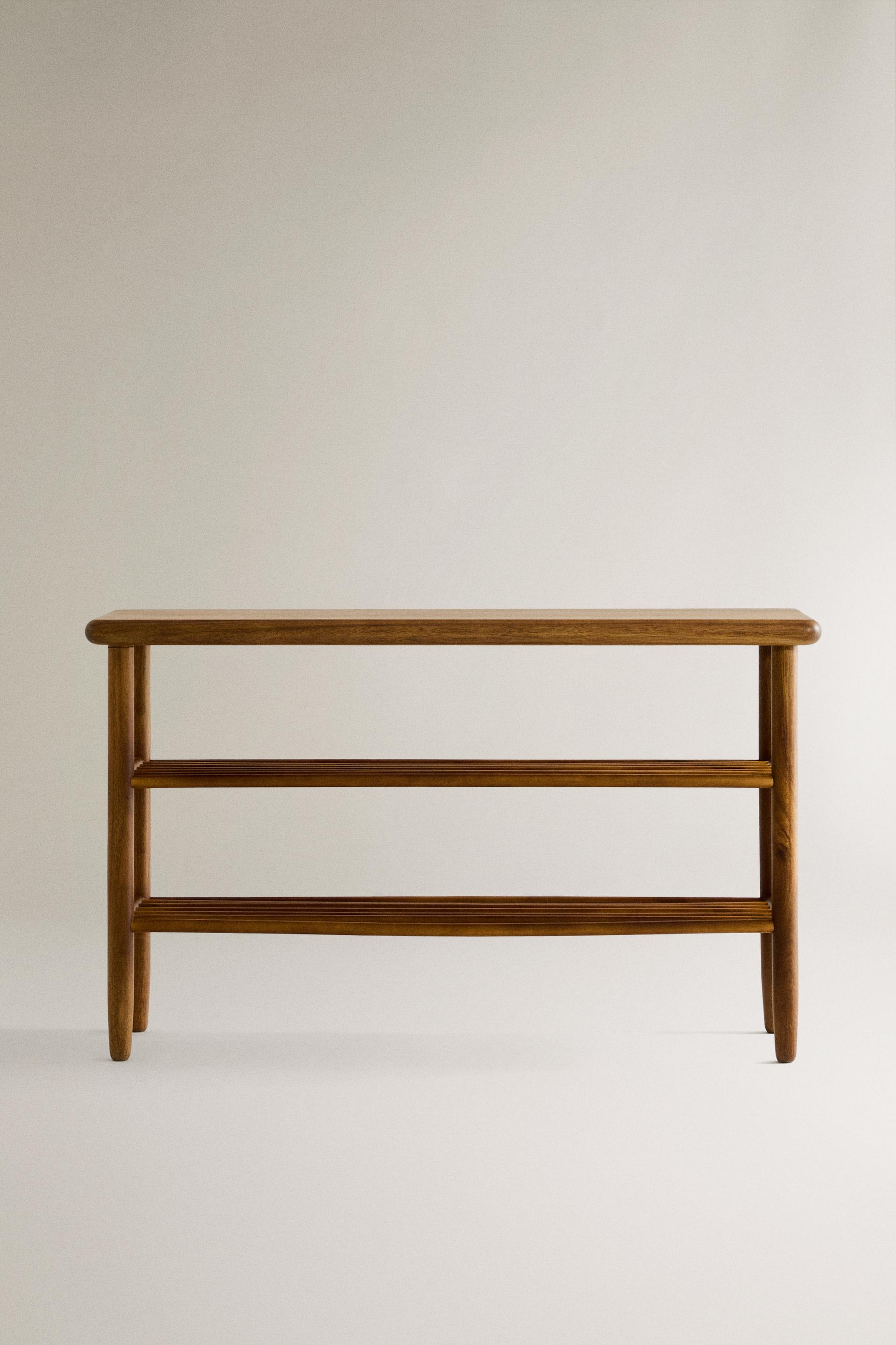 Acacia Wood Shoe Rack Bench - Stylish Storage