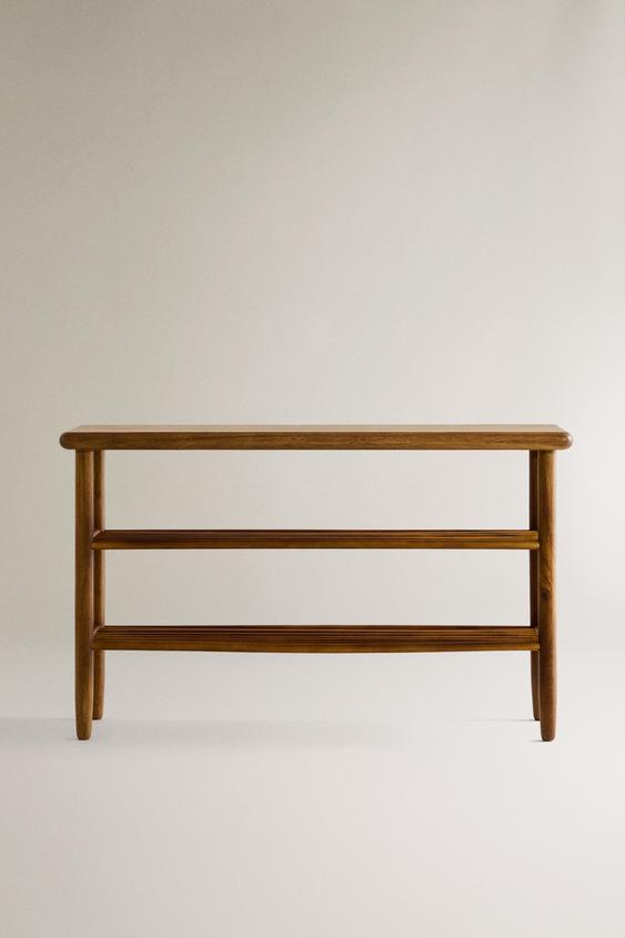 BANCO SAPATEIRA DE ACÁCIA - Marrom da Zara - Imagem 0