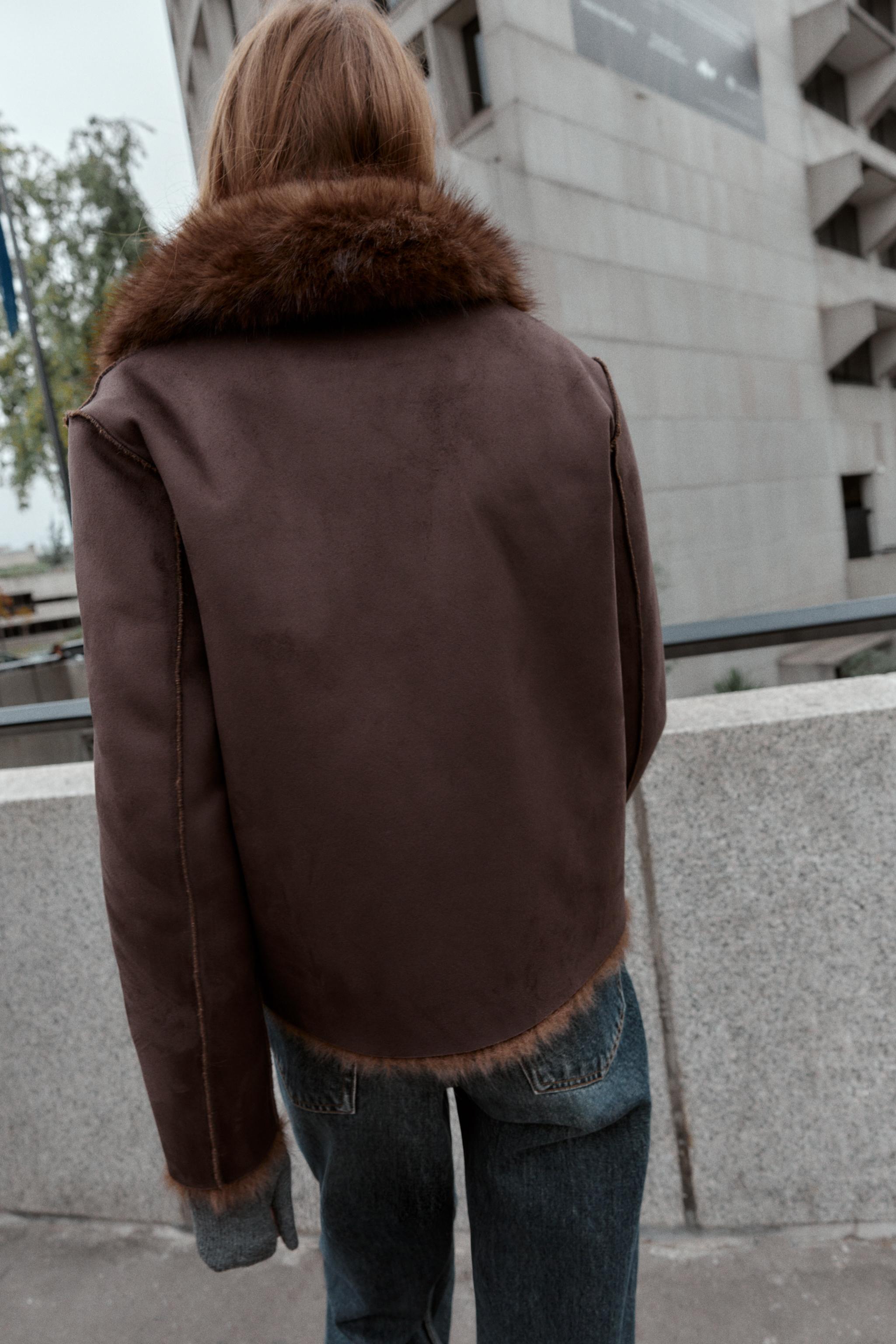 Zara REVERSIBLE DOUBLE FACED FAUX FUR JACKET at Bayshore Shopping