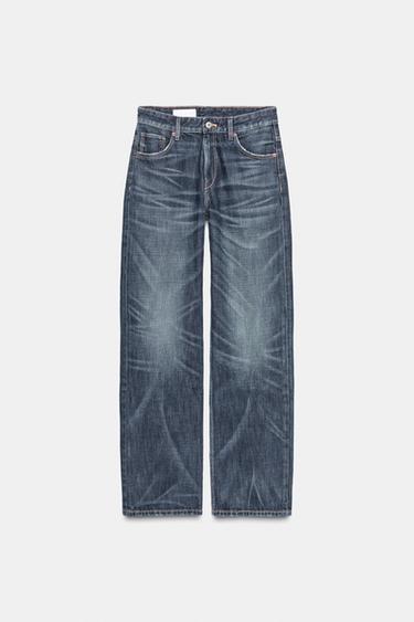 TRF MID-WAIST BOYFRIEND JEANS - Navy blue by Zara