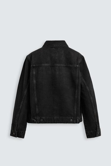 BASIC DENIM JACKET - Black by Zara - Image 8