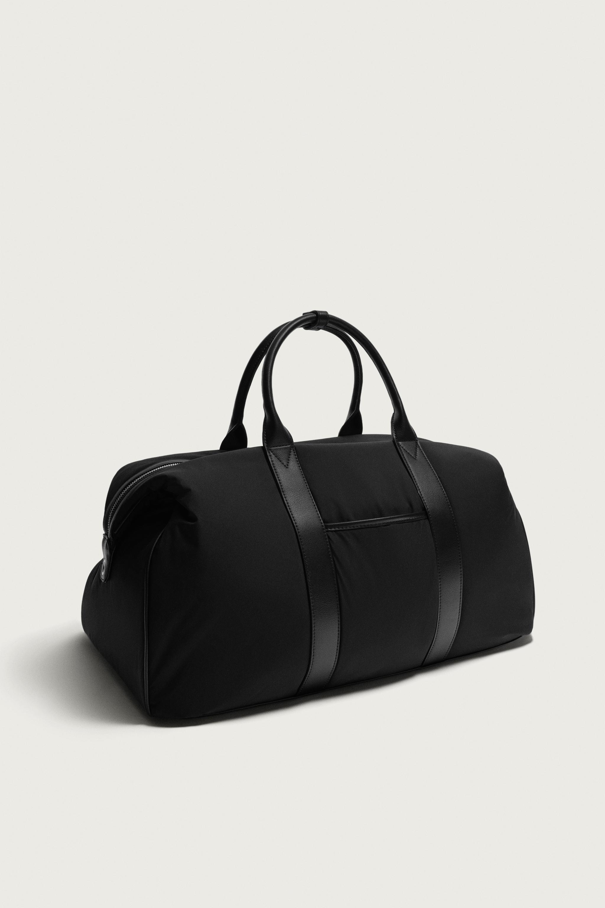COMBINED NYLON TRAVEL BAG — Black