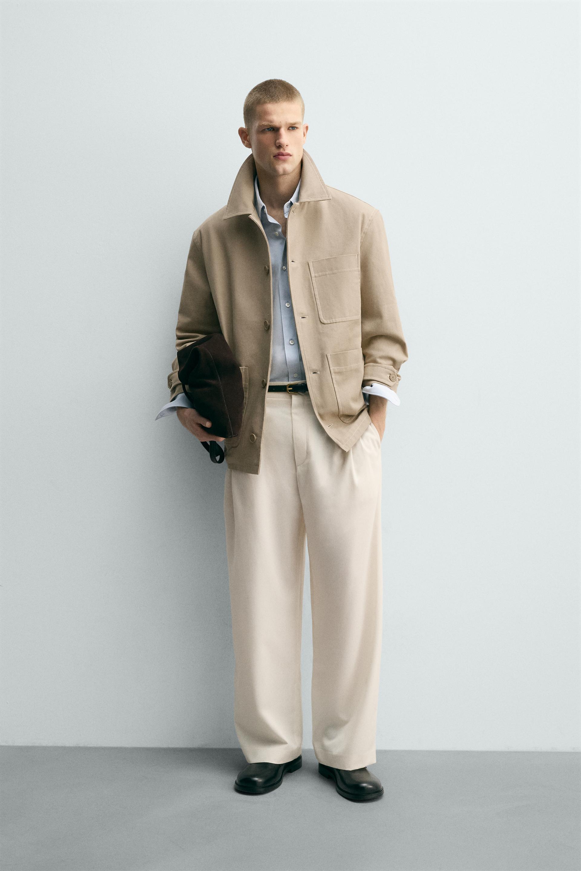 Contrast Topstitch Overshirt