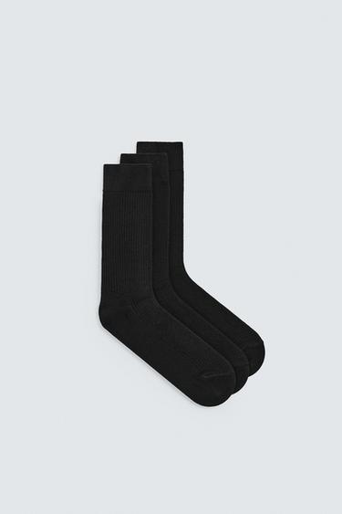 3-PACK OF RIBBED SOCKS - Black by Zara