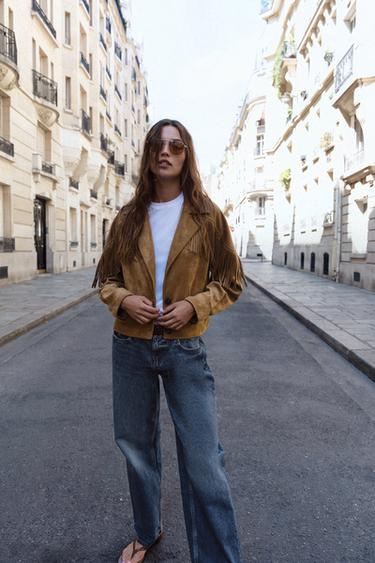 CAZADORA FLECOS EFECTO ANTE - Tostado de Zara