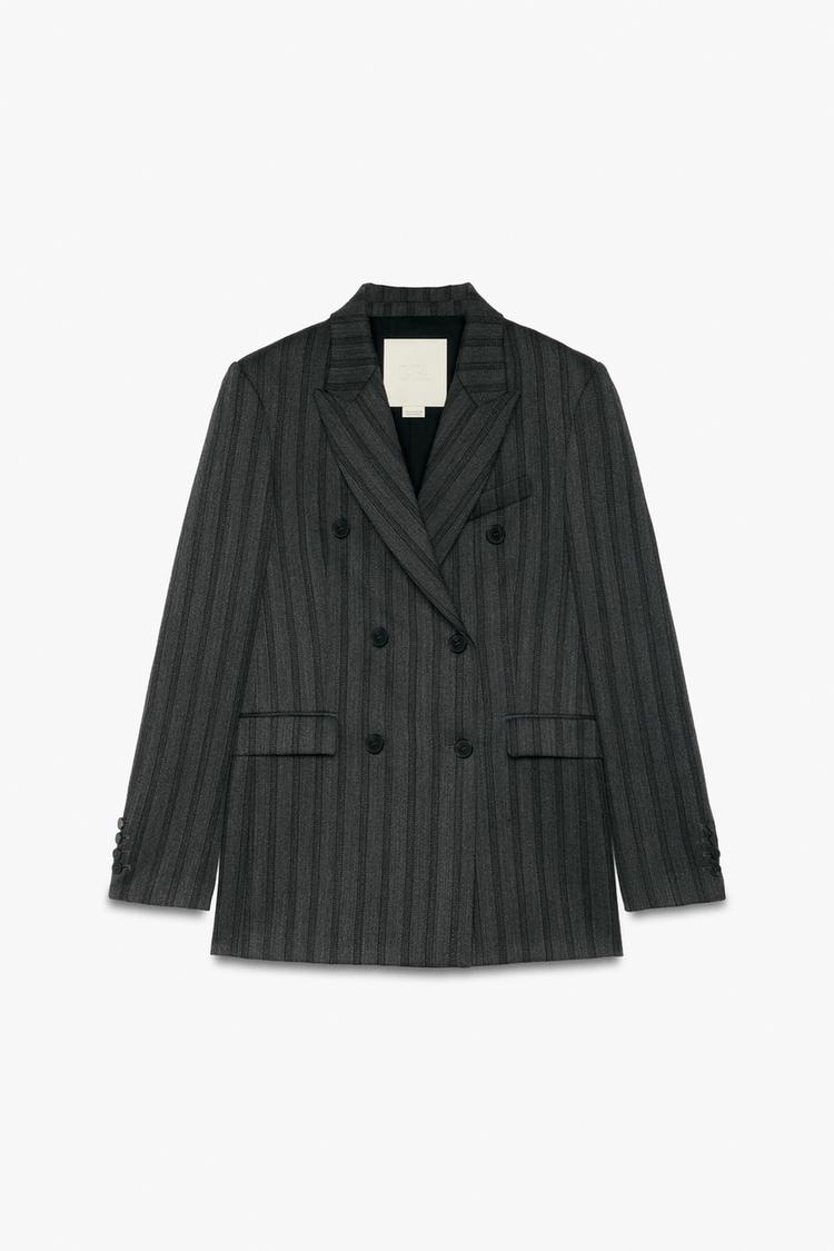Blazer recta espiga 100 lana zw collection