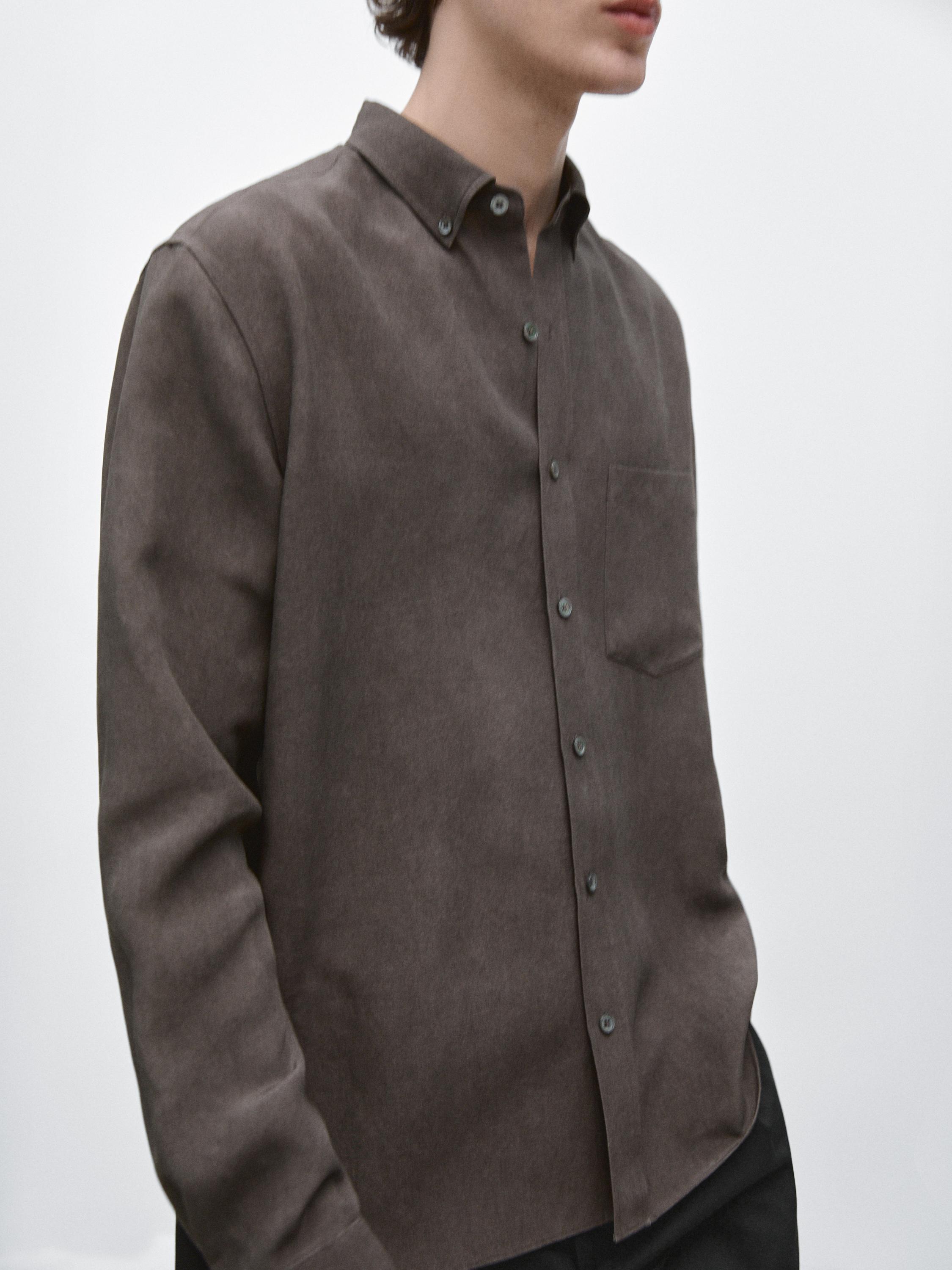 Chemise fluide regular fit à poche