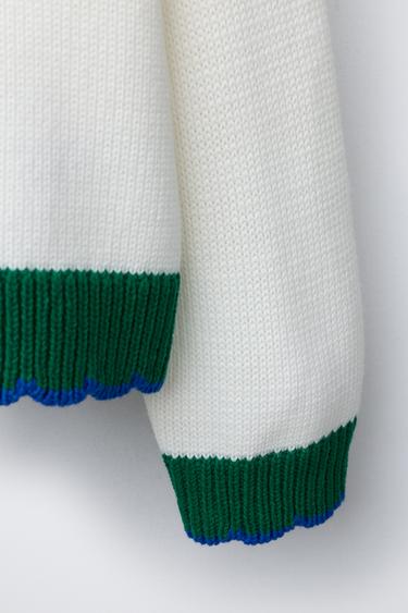 CONTRAST CARDIGAN - Ecru by Zara - Image 3