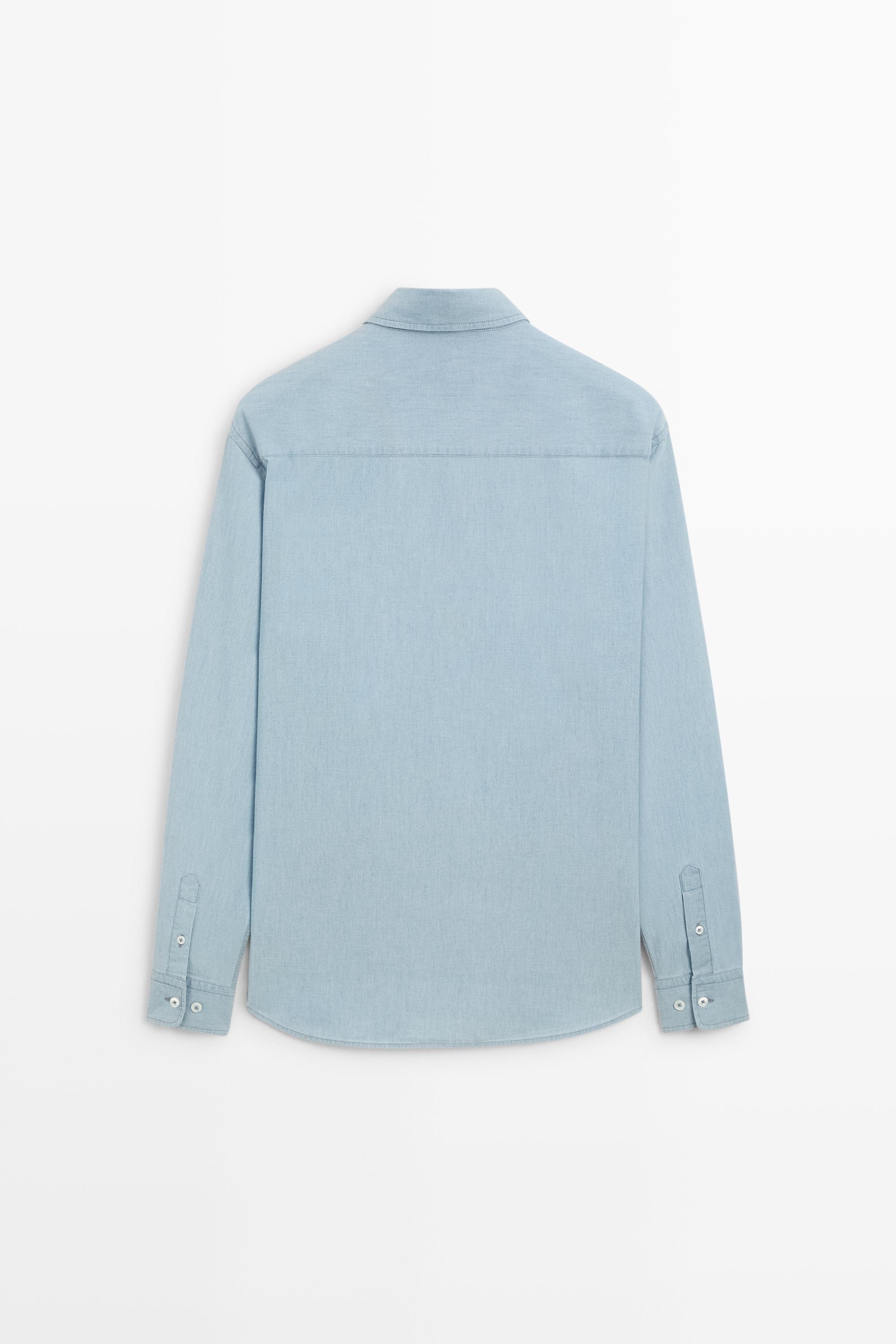 Relaxed fit denim shirt with pocket detail