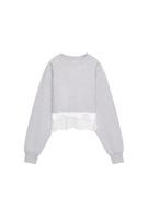 KONTRAST DANTEL DETAYLI CROP SWEATSHIRT - Görsel 2