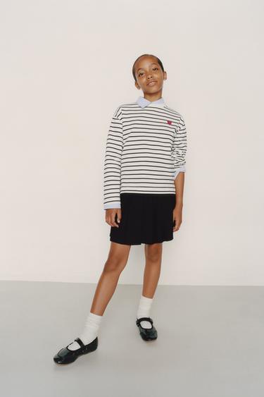 ЛОНГСЛИВ В ПОЛОСКУ С СЕРДЦЕМ — B от Zara