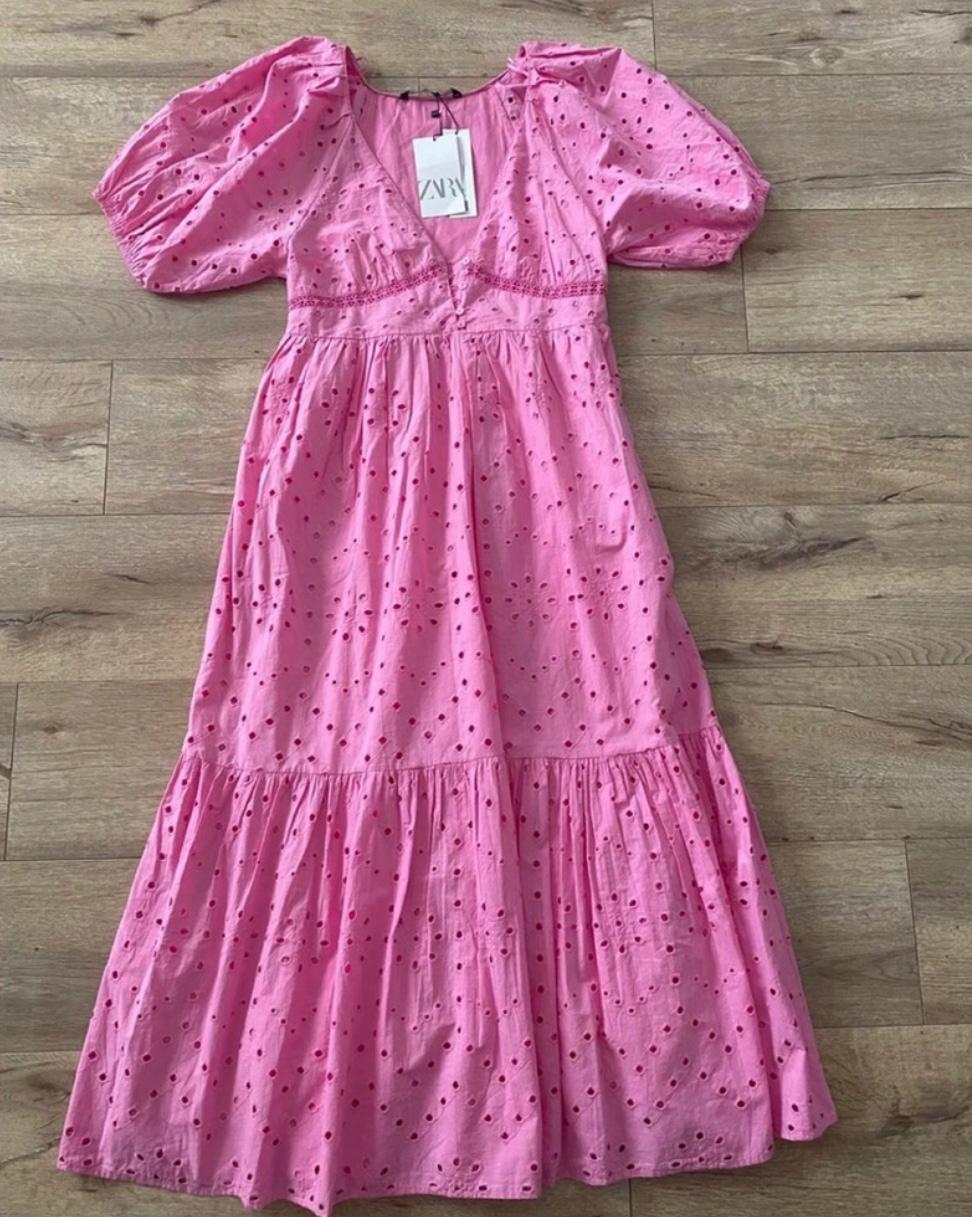 OPENWORK EMBROIDERED DRESS