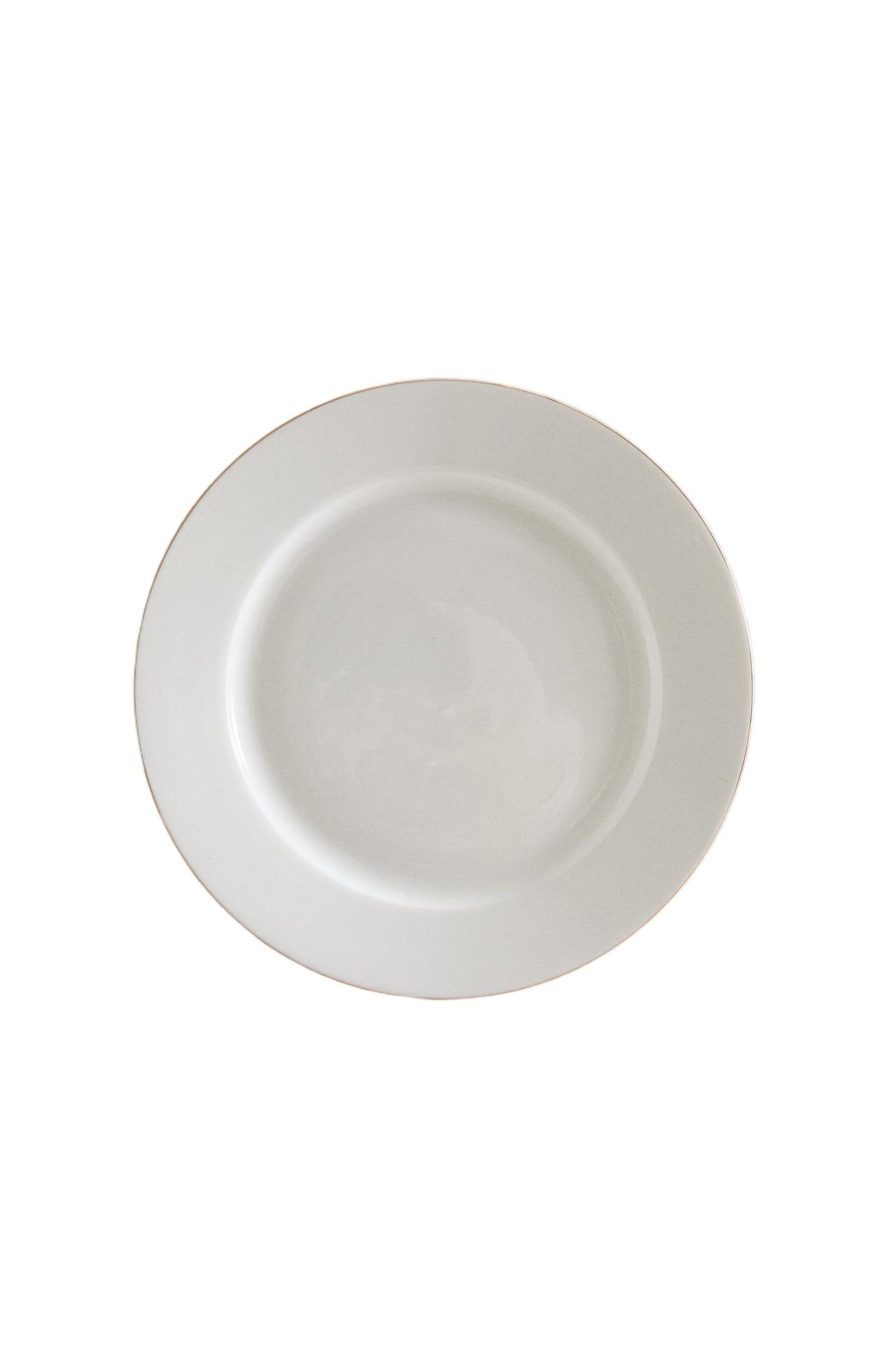 RIMMED BONE CHINA DINNER PLATE