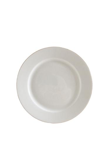 RIMMED BONE CHINA DINNER PLATE - Gold by Zara