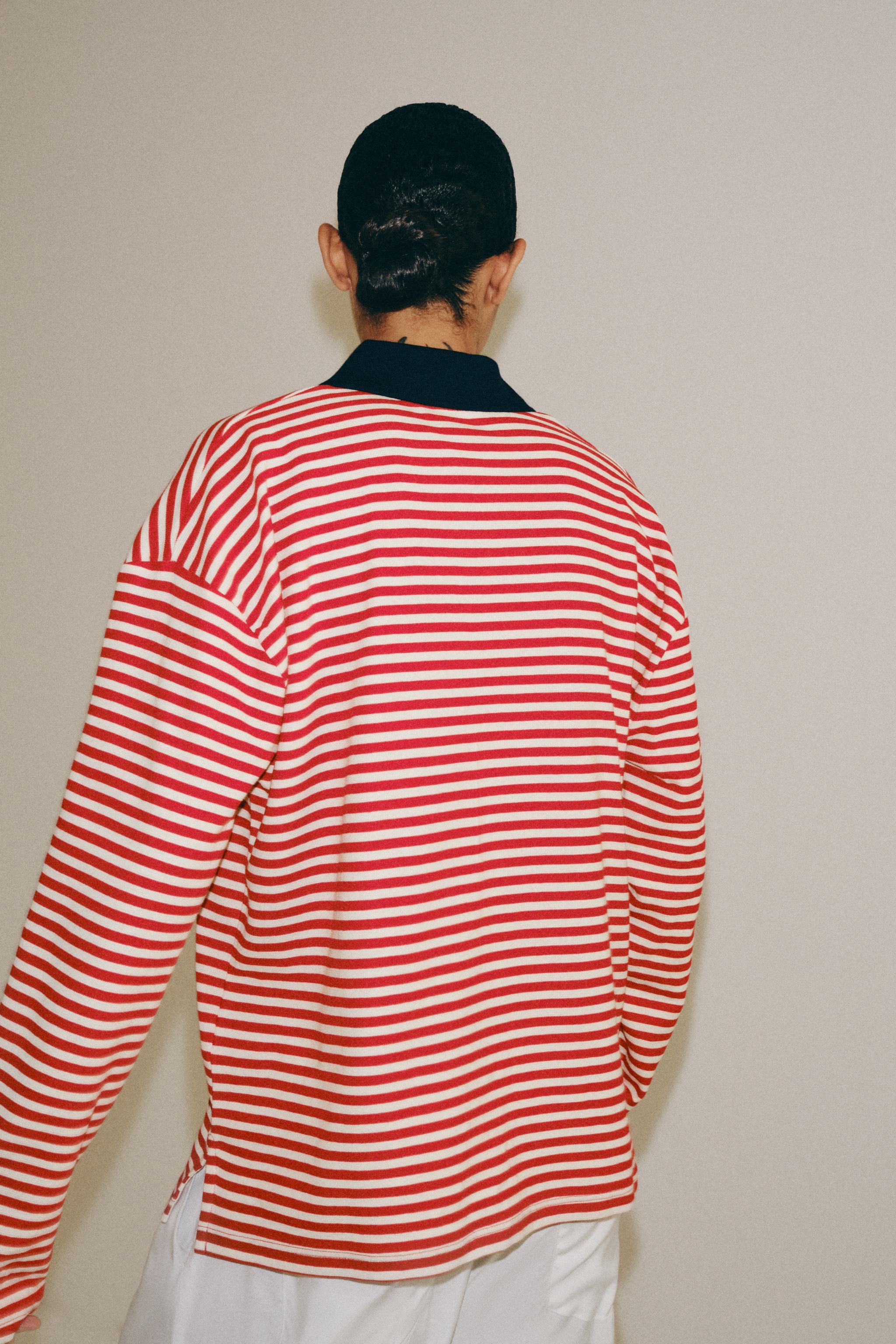 Zara STRIPED POLO SHIRT — фото 3