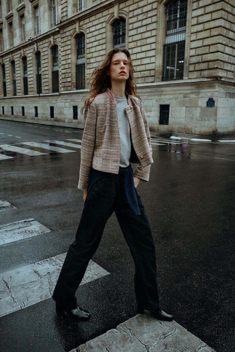 TEXTURED CROPPED BLAZER
