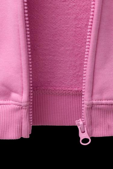 HEART PRINT ZIP-UP HOODIE - Mid-pink by Zara