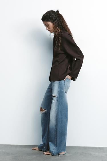 FITTED INTERLOCK BLAZER - Dark brown by Zara - Image 3