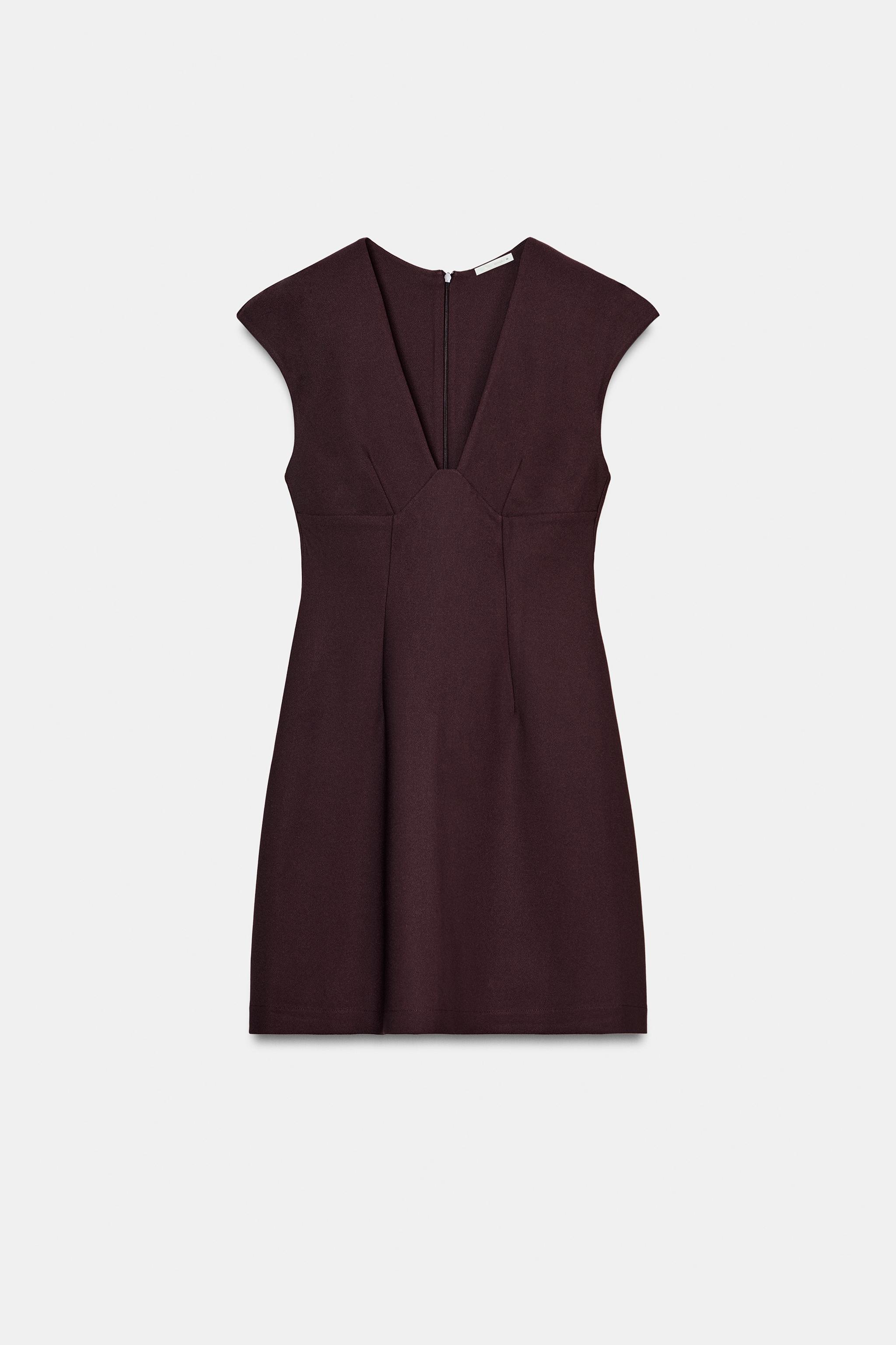 CREPE V-NECK DRESS