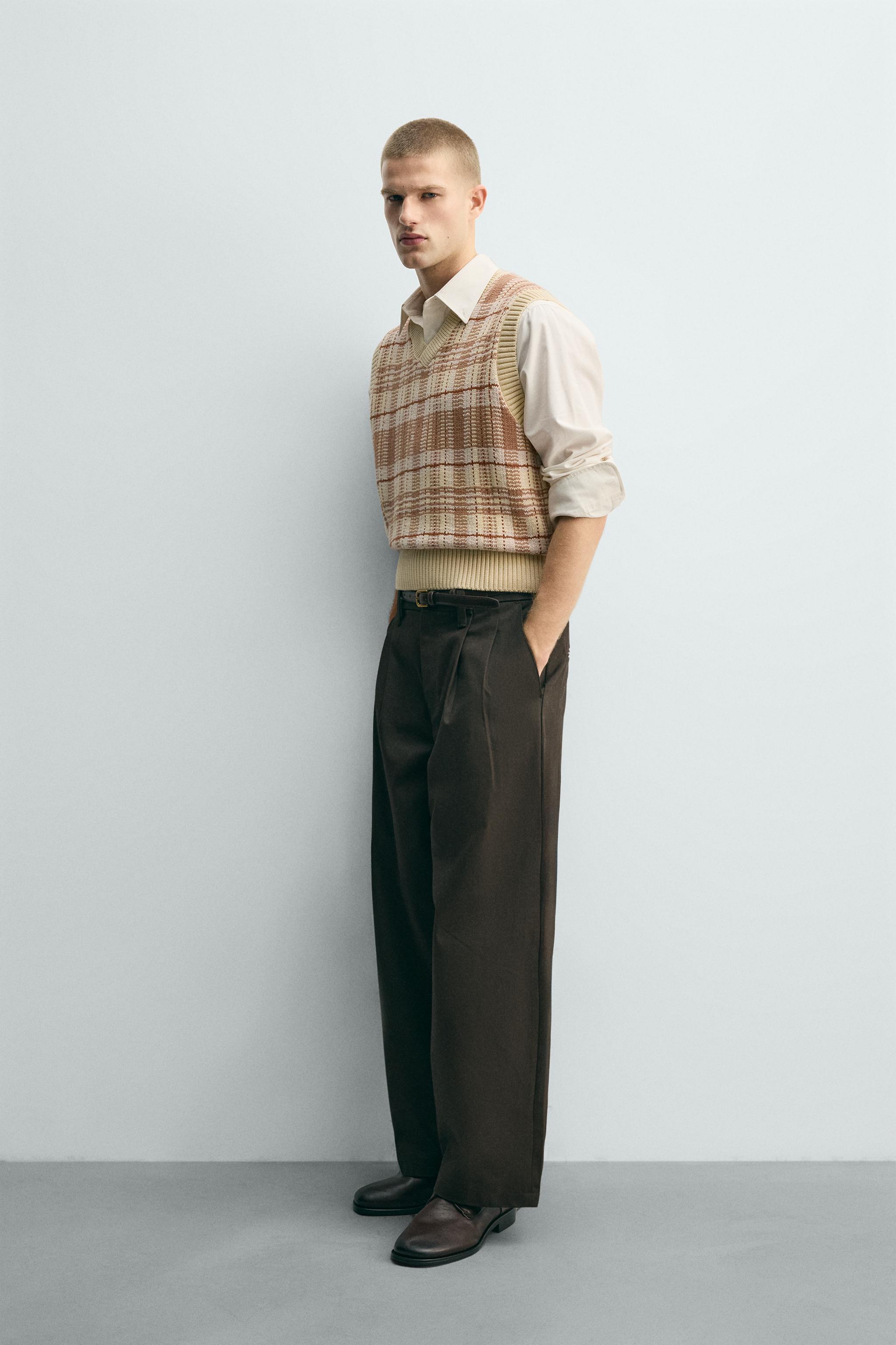 GILET EN MAILLE JACQUARD À CARREAUX