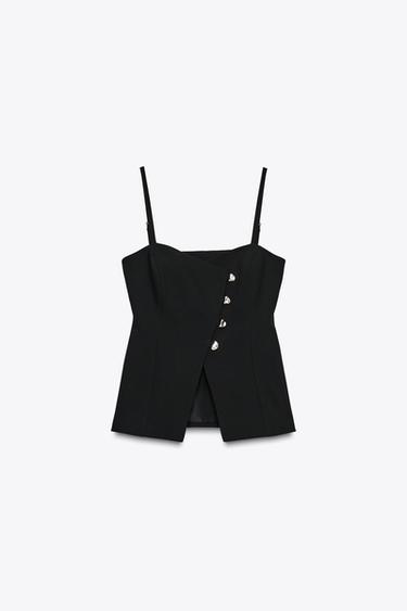 TOP BOUTONS - Noir de Zara - Image 6