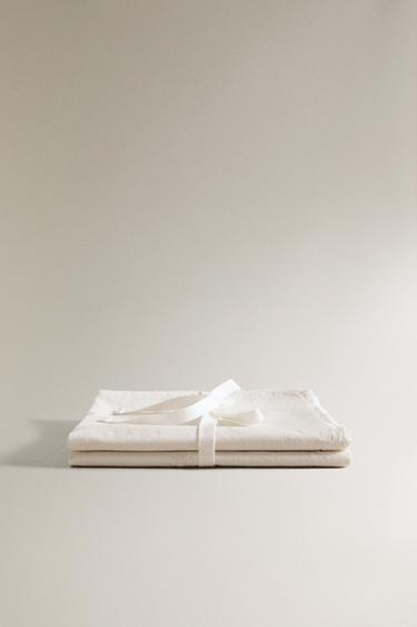 PACK OF EMBROIDERED MUSLIN CLOTHS (PACK OF 2) - Oyster-white by Zara - Image 1