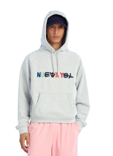 HOODIE WITH NEW YOL PATCHES - Grey marl by Zara